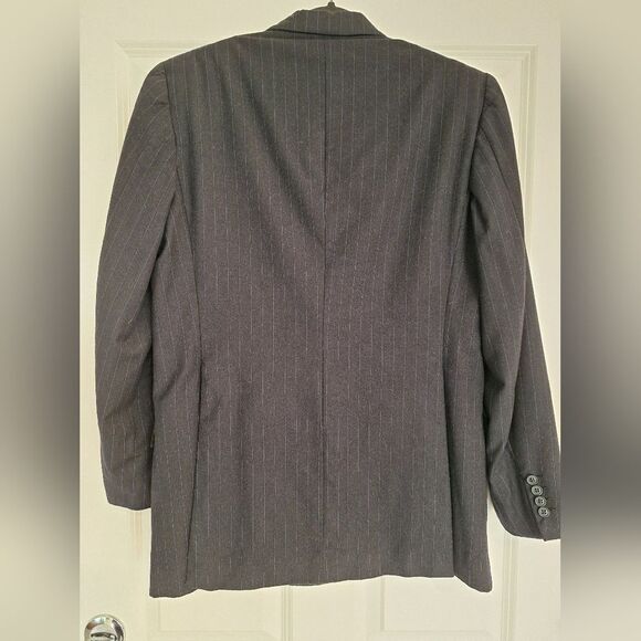 Brioni double breasted black and blue striped wool jacket size 39/49 - Picture 2 of 12